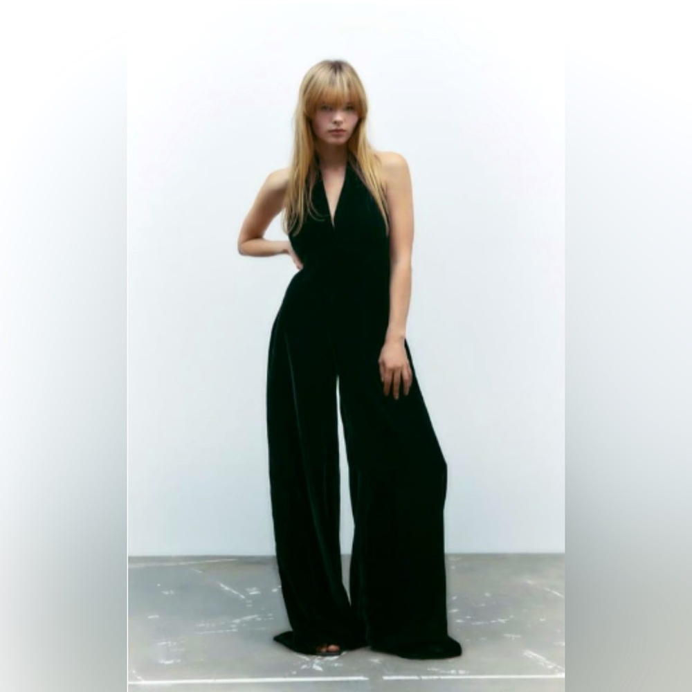 Zara Velvet Palazzo Jumpsuit